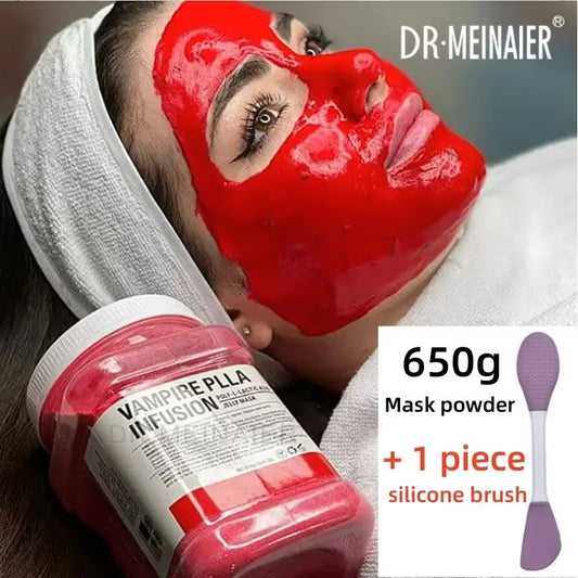 650G Chamomile Hyaluronic Acid Facial Moisturizing Mask Powder with Silicone Brush Increasing Skin Elasticity Rose Jelly Mask