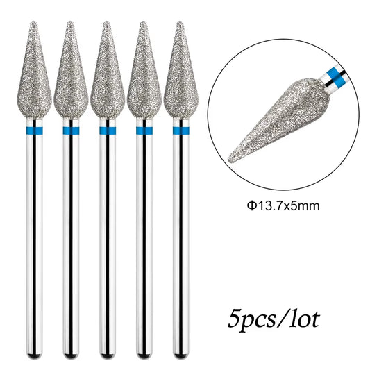 5Pcs/Lot Drill Bits for Nails Diamond Heads to Nails Milling Cutter for Manicure Cuticle Nail Cutter Tips Accessories Tools