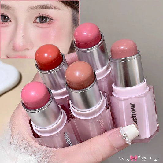 Water-Peach Cream Blush & Lip Stick – Dual-use Lip & Cheek Rouge in Nude Pink / Peach