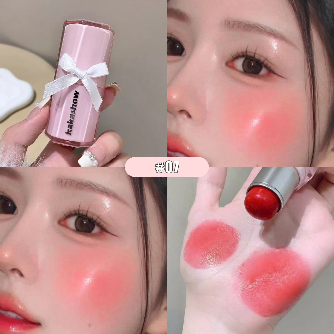 Water-Peach Cream Blush & Lip Stick – Dual-use Lip & Cheek Rouge in Nude Pink / Peach