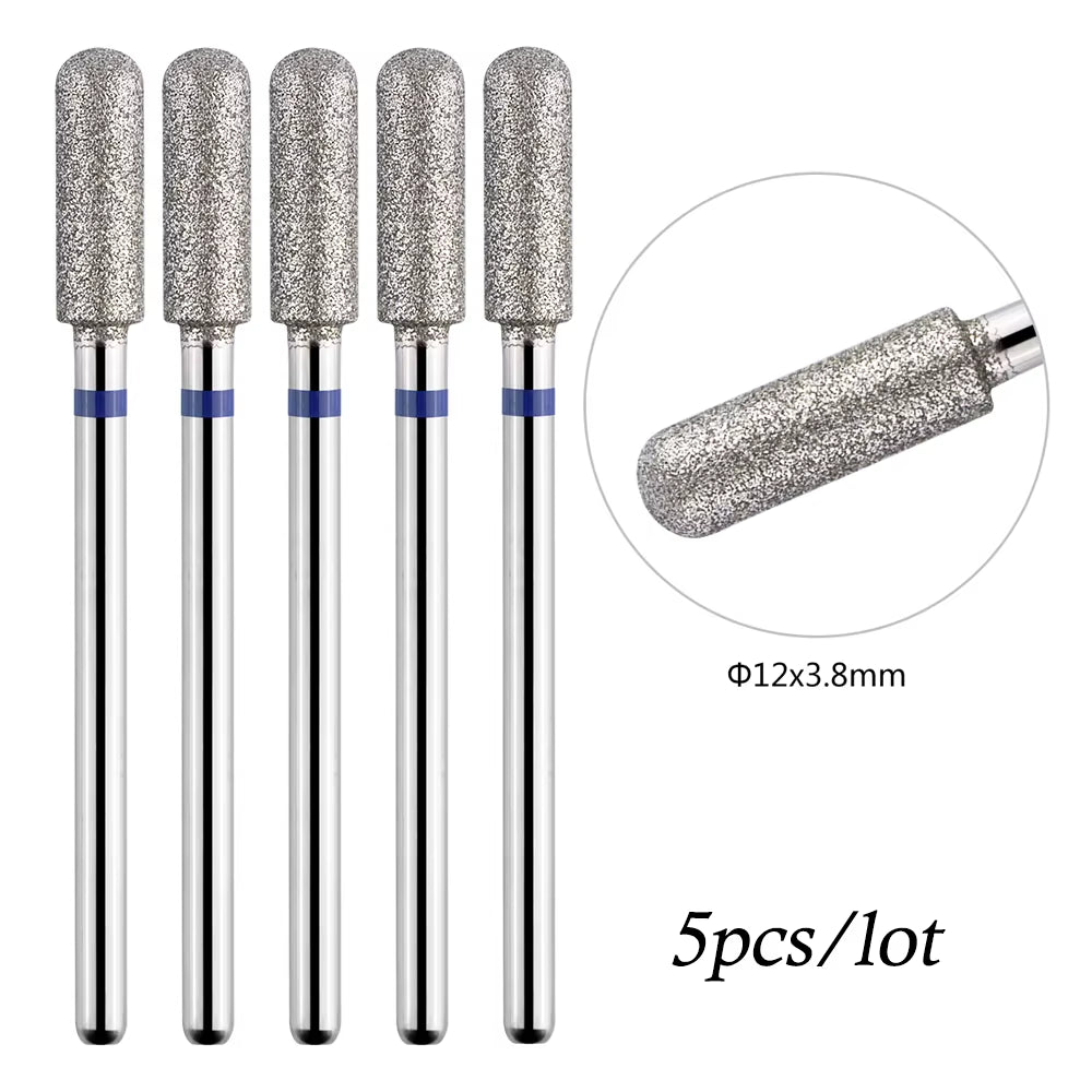 5Pcs/Lot Drill Bits for Nails Diamond Heads to Nails Milling Cutter for Manicure Cuticle Nail Cutter Tips Accessories Tools