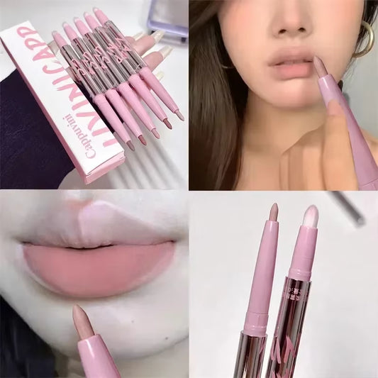 Lipliner Pencil Matte Velvet Lip Liner Pen Outline Lip Shape Lipstick Pen Waterproof Lasting Non-Stick Cup Nude Lip Gloss Makeup