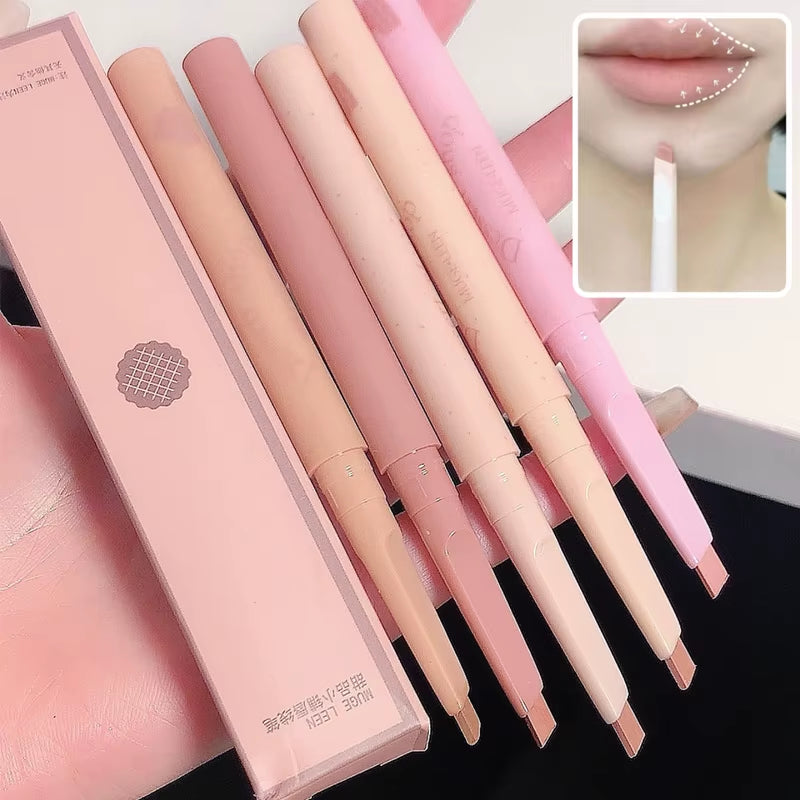 Dessert Lip Liner Automatic Rotating Waterproof Lasting No Color Outline Lip Lipstick Pen
