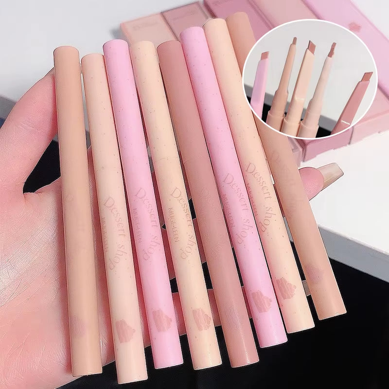 Dessert Lip Liner Automatic Rotating Waterproof Lasting No Color Outline Lip Lipstick Pen