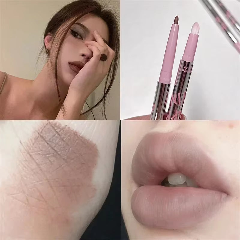 Lipliner Pencil Matte Velvet Lip Liner Pen Outline Lip Shape Lipstick Pen Waterproof Lasting Non-Stick Cup Nude Lip Gloss Makeup