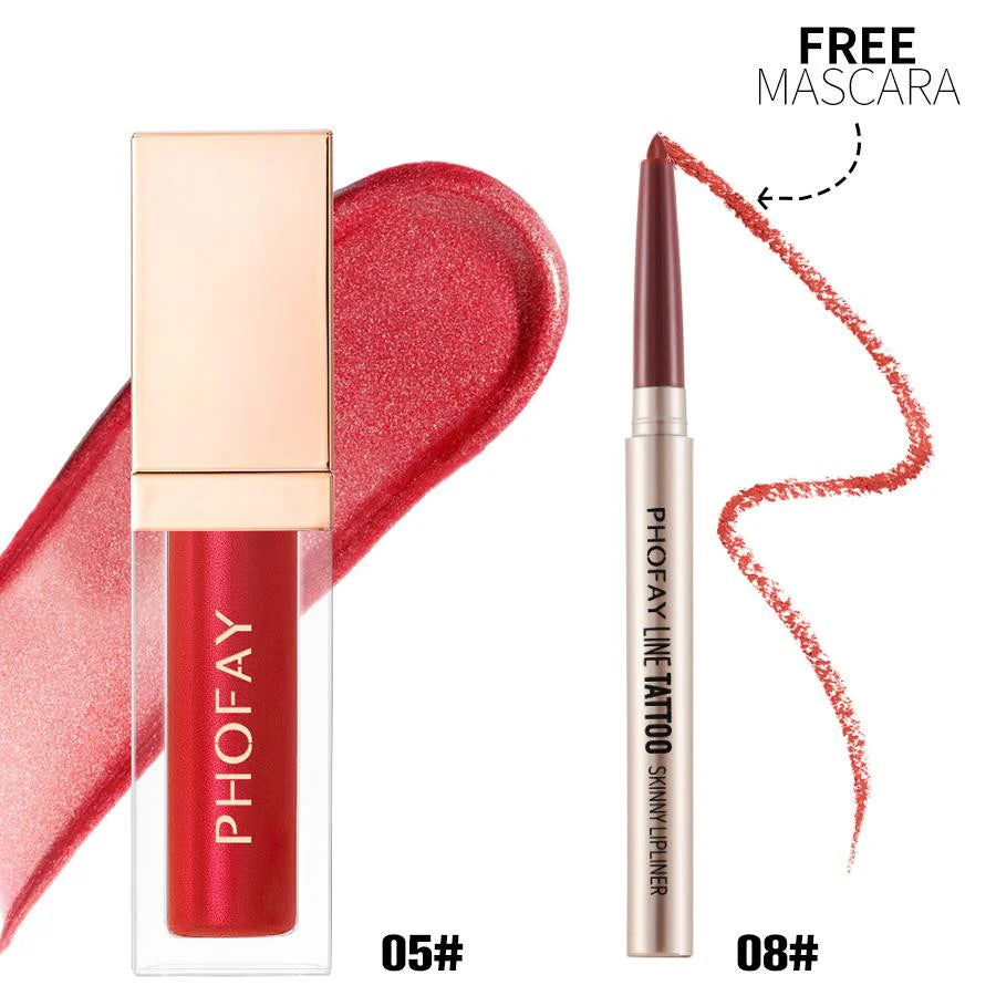 PHOFAY Lip Pencil & High-Shine Gloss