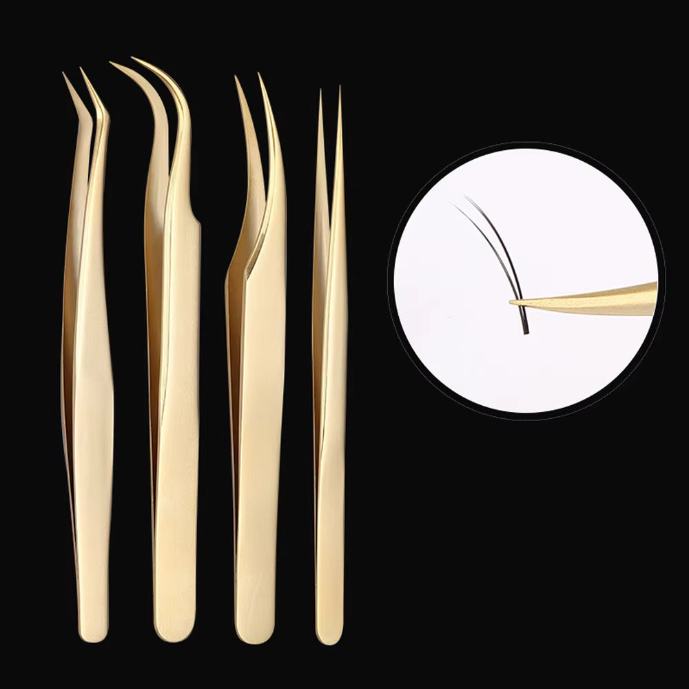 Eyelash Extension Tweezers Pliers Professional Tweezers Stainless Steel High Precision Eyelash Tweezers Scissors Makeup Tool