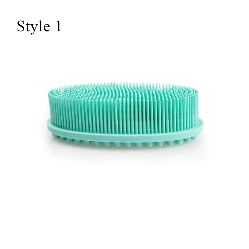 Exfoliating Sponge Dead Body Scrubber Skin Head Washing Brush Comb Silicone Bristle Bath Brush Scalp Massager Bath Tool Hygienic