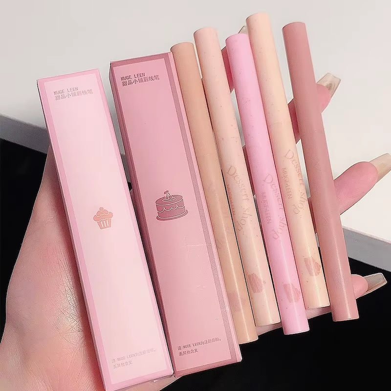 Dessert Lip Liner Automatic Rotating Waterproof Lasting No Color Outline Lip Lipstick Pen