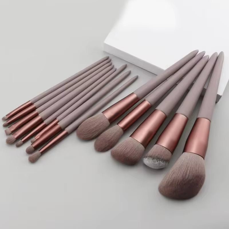 13/15PCS Makeup Brushes Set Eye Shadow Foundation Women Cosmetic Brush Eyeshadow Blush Beauty Soft Make up Tools Bag