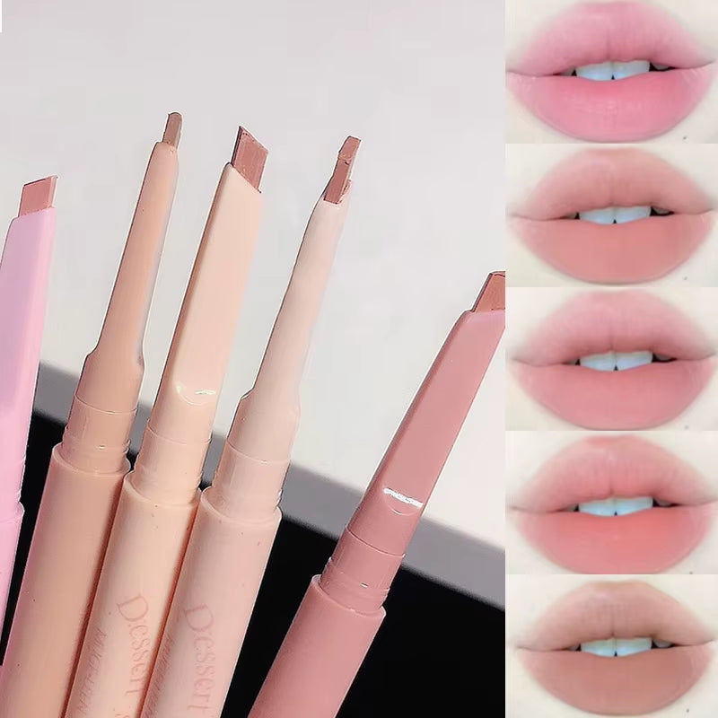 Dessert Lip Liner Automatic Rotating Waterproof Lasting No Color Outline Lip Lipstick Pen