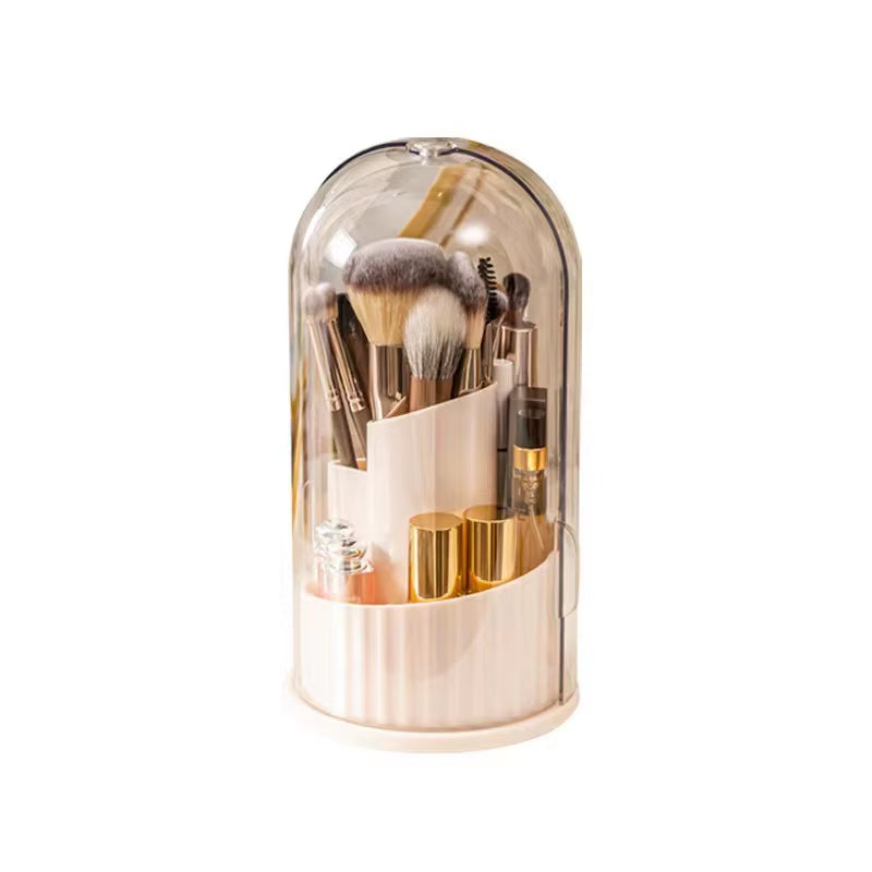 Makeup Storage Box Dustproof Rotating Large Capacity Makeup Brush Storage Cylinder Dressing Table Desktop Pen Holder