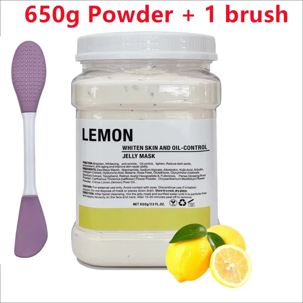 650G Chamomile Hyaluronic Acid Facial Moisturizing Mask Powder with Silicone Brush Increasing Skin Elasticity Rose Jelly Mask