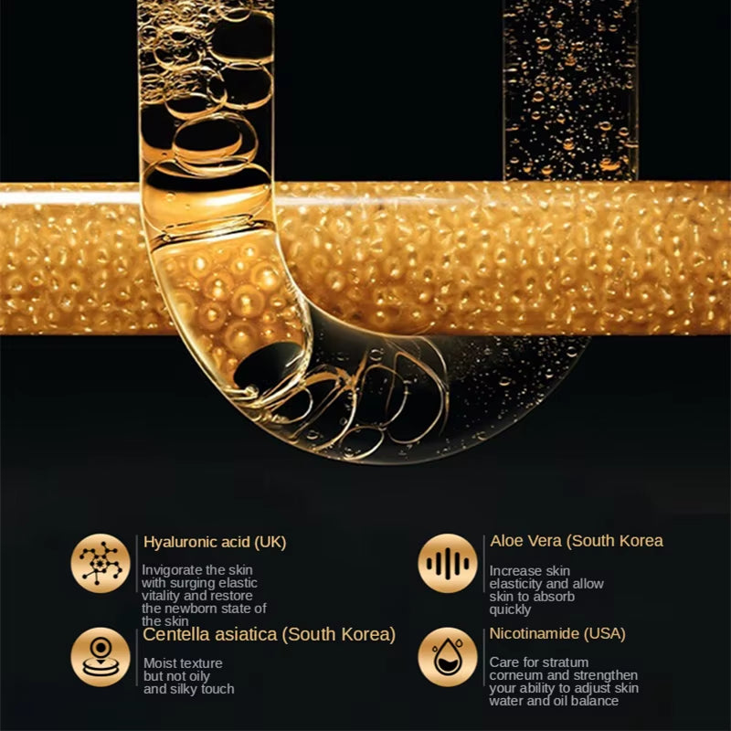 Women 24K Gold Skin Care Set 9PCS with Box Face Toner Essence Cream Nicotinamide Anti-Aging Wrinkles Serum Facial Cleanser Kit