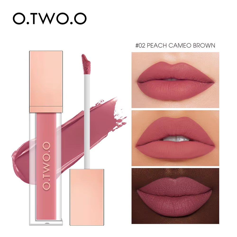12 Color Liquid Lipstick Matte Finish Sexy Silky Lip Gloss Waterproof Kiss-Proof Lasting Lip Glaze Lip Tint Cosmetics