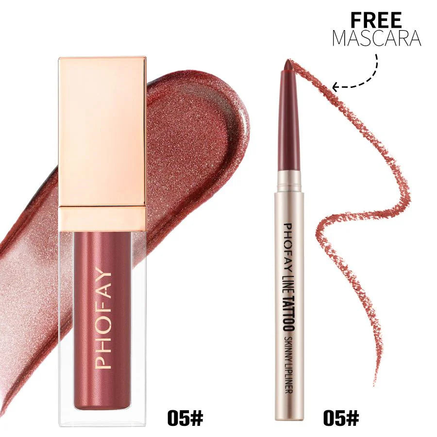 PHOFAY Lip Pencil & High-Shine Gloss