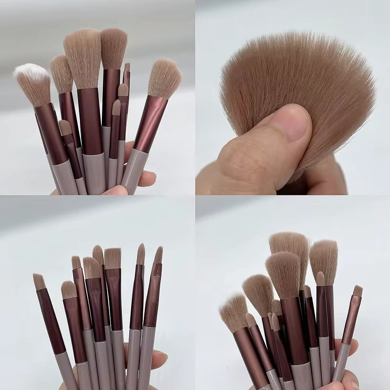 13/15PCS Makeup Brushes Set Eye Shadow Foundation Women Cosmetic Brush Eyeshadow Blush Beauty Soft Make up Tools Bag