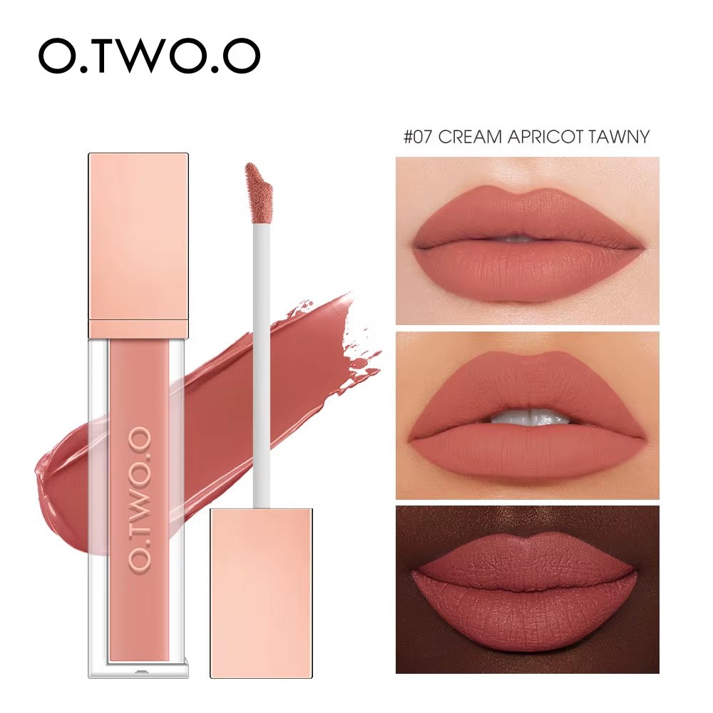 12 Color Liquid Lipstick Matte Finish Sexy Silky Lip Gloss Waterproof Kiss-Proof Lasting Lip Glaze Lip Tint Cosmetics