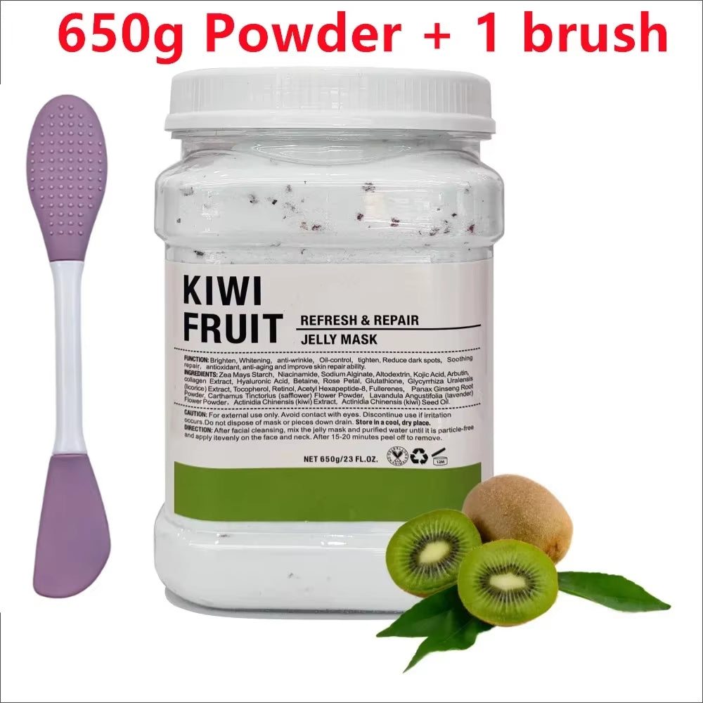 650G Chamomile Hyaluronic Acid Facial Moisturizing Mask Powder with Silicone Brush Increasing Skin Elasticity Rose Jelly Mask