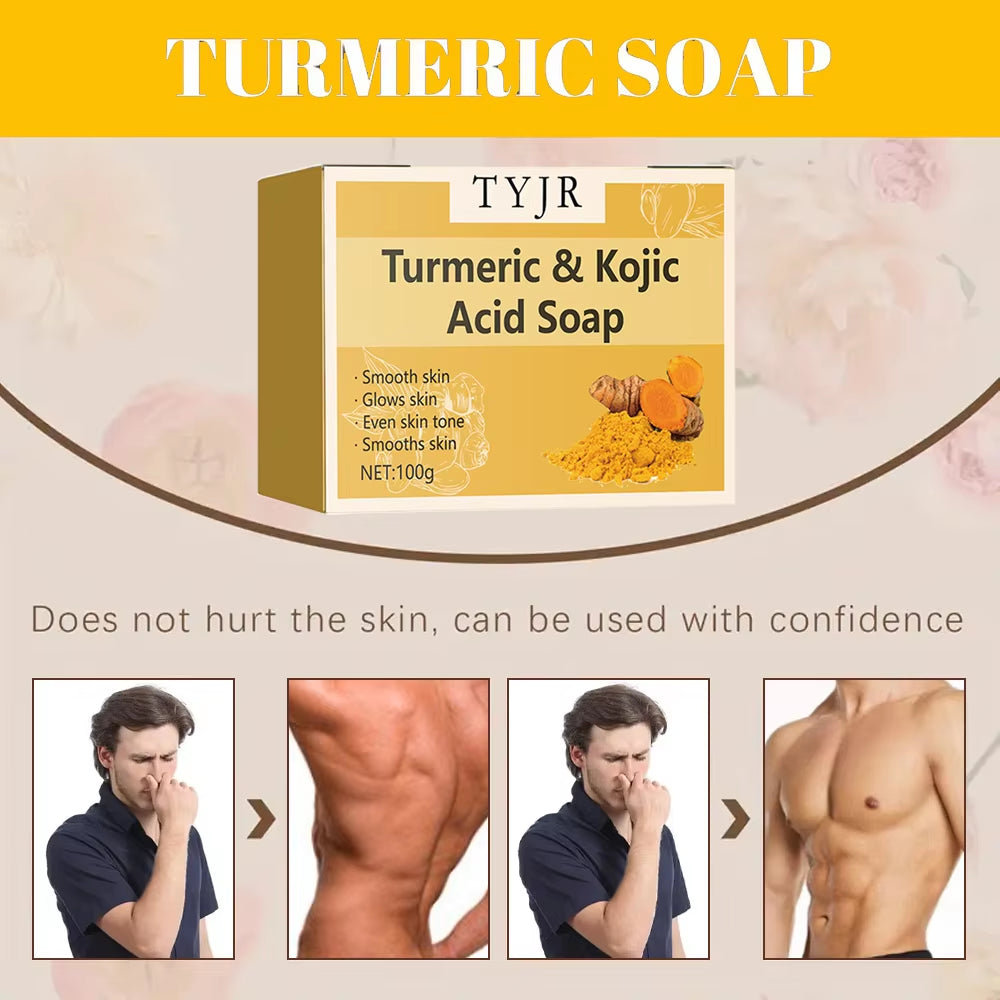 Ginger Soap for Cleansing, Anti-Acne, Whitening and Brightening the Face, Removing Acne and Fading Dark Spots, Turmeric Soap