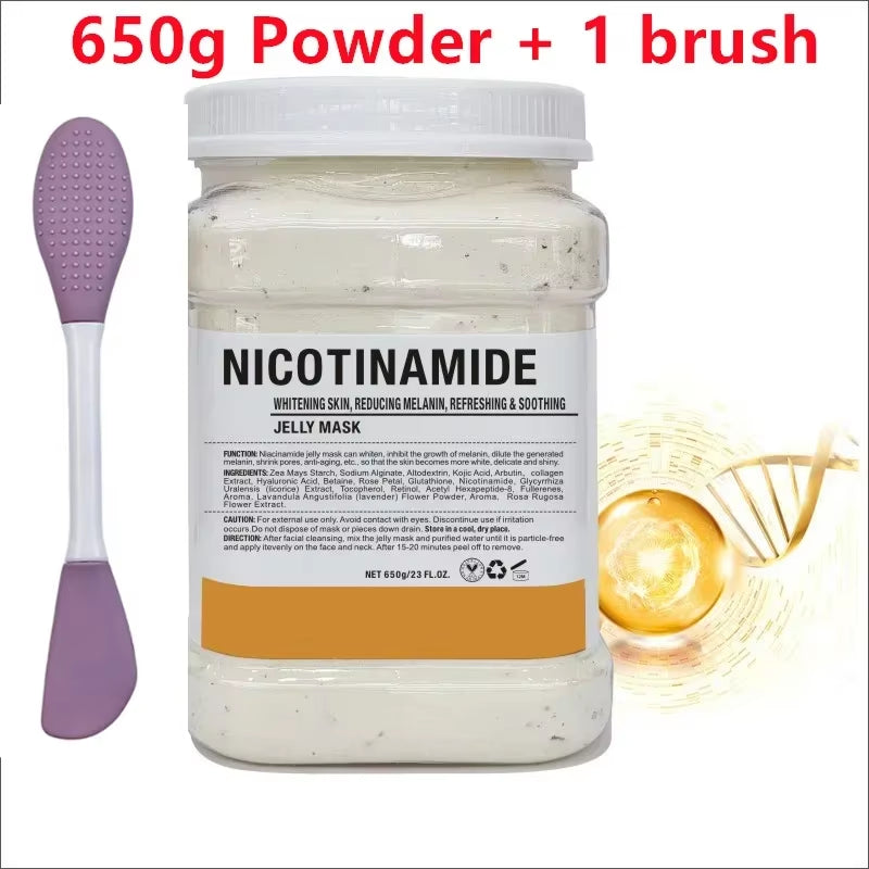 650G Chamomile Hyaluronic Acid Facial Moisturizing Mask Powder with Silicone Brush Increasing Skin Elasticity Rose Jelly Mask