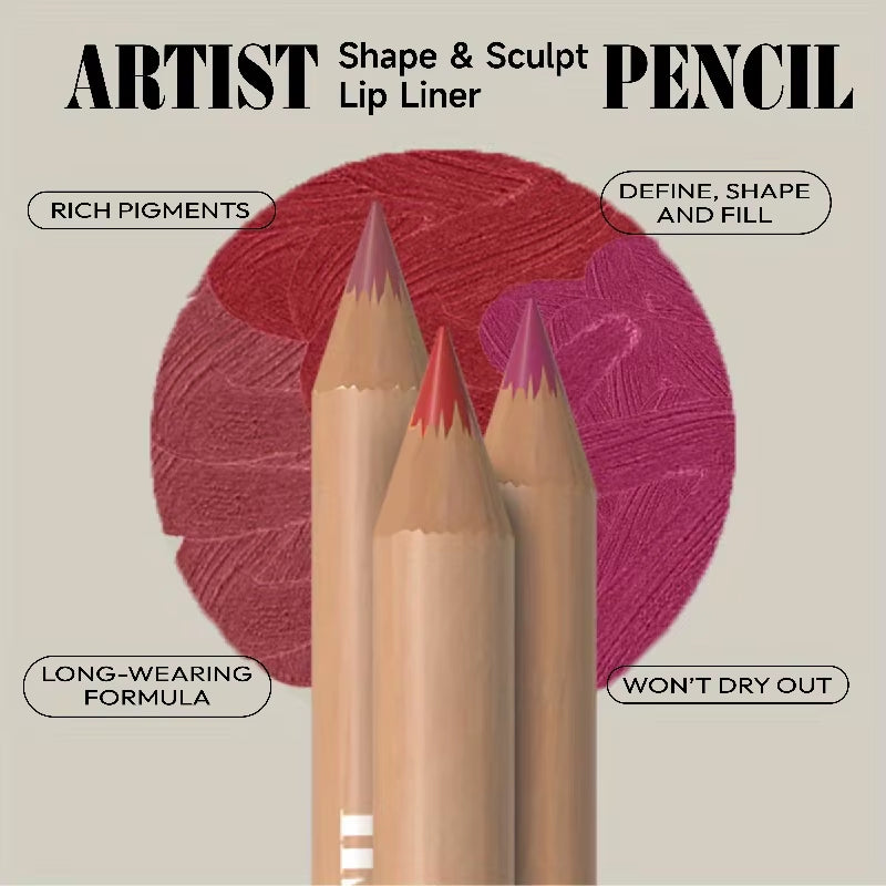 3 Pcs Lip Makeup Set Matte Lipliner Long-Lasting Waterproof Matte Lipliner Matte Velvet Lipstick Pen Lip Makeup Cosmetics