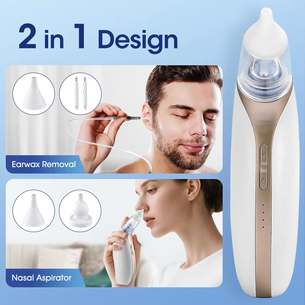 Electric Nasal Aspirator Handheld Ear Vacuum Wax Removal Tool Health Adults Kids Earwax Snot Sucker Swimming Ear Suction Cleaner