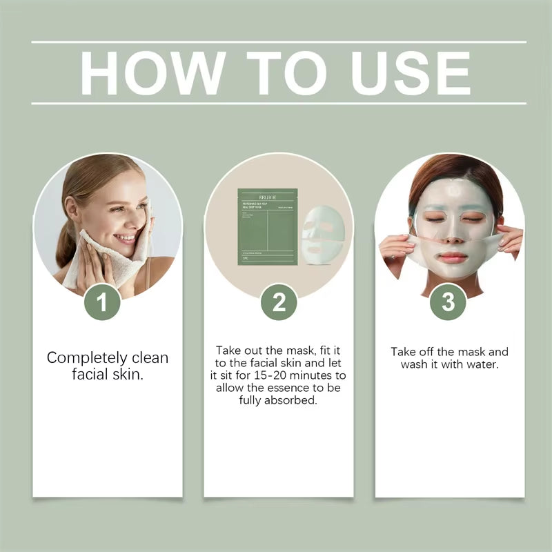 Seaweed Deep Repair Mask Restore Facial Skin Elasticity Hydration Plump Moisturizing Face Care Beauty Products Korean Cosmetics