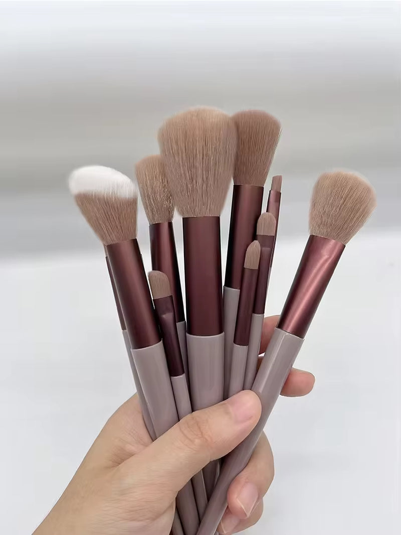 13/15PCS Makeup Brushes Set Eye Shadow Foundation Women Cosmetic Brush Eyeshadow Blush Beauty Soft Make up Tools Bag