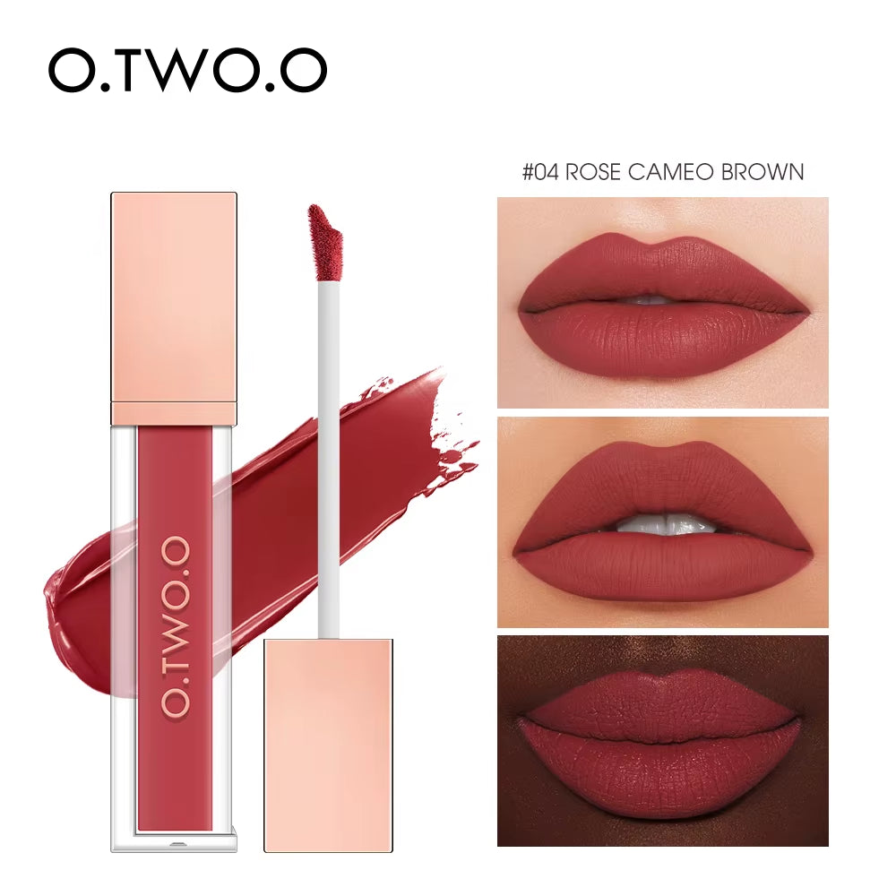 12 Color Liquid Lipstick Matte Finish Sexy Silky Lip Gloss Waterproof Kiss-Proof Lasting Lip Glaze Lip Tint Cosmetics