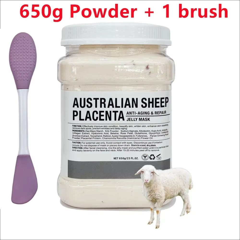 650G Chamomile Hyaluronic Acid Facial Moisturizing Mask Powder with Silicone Brush Increasing Skin Elasticity Rose Jelly Mask